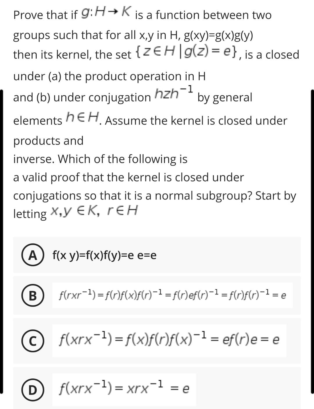 Solved Prove That If G H K Is A Function Between Two Grou Chegg Com