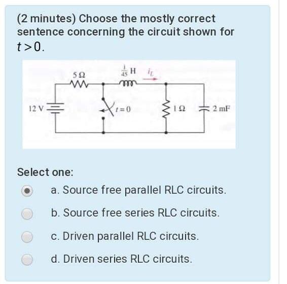 Solved (2 minutes) Which of the following sentences is