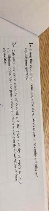 Solved Problem 5 Equilibrium and PED V Assume that the | Chegg.com
