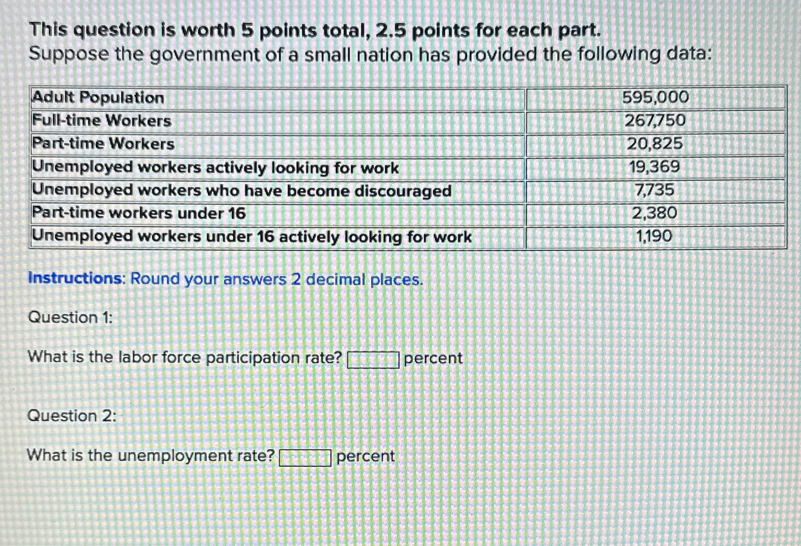 Solved This question is worth 5 ﻿points total, 2.5 ﻿points | Chegg.com