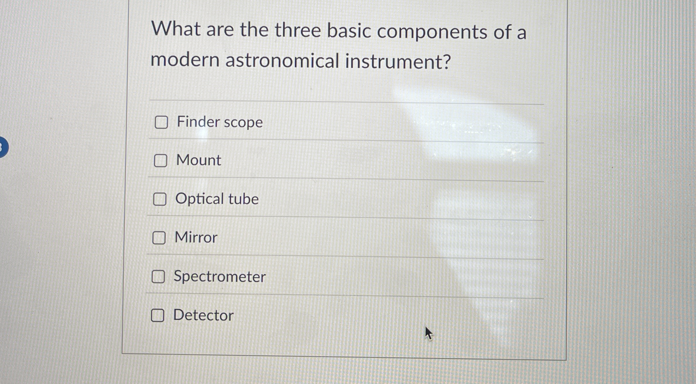 Solved What are the three basic components of a modern | Chegg.com