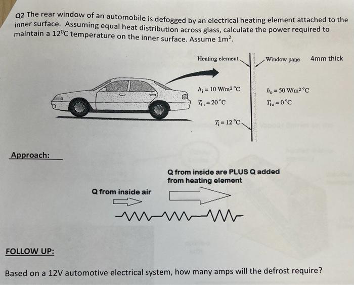 Solved Q2 The rear window of an automobile is defogged by an | Chegg.com