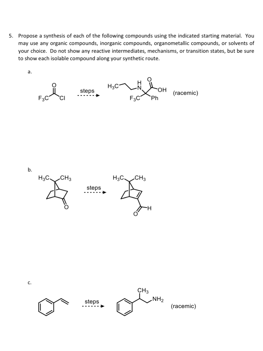 Solved Propose a synthesis of each of the following | Chegg.com