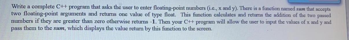 Solved Write a complete CH program that asks the user to | Chegg.com
