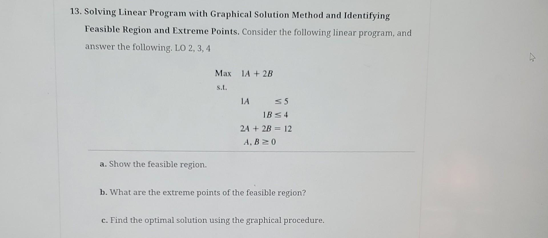13. Solving Linear Program with Graphical Solution | Chegg.com