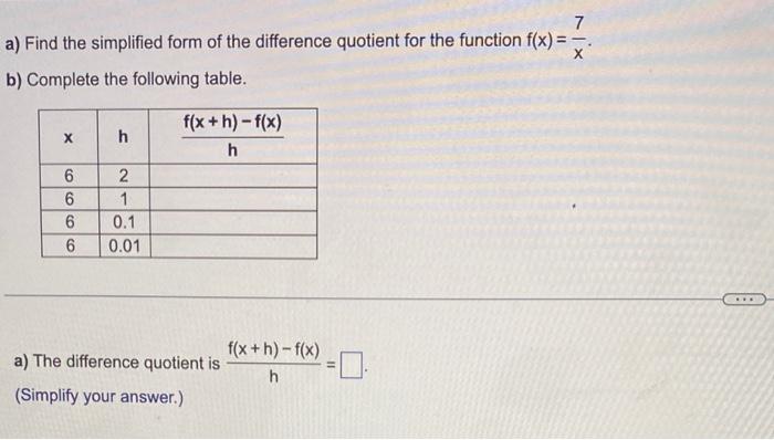 Solved a) Find the simplified form of the difference | Chegg.com