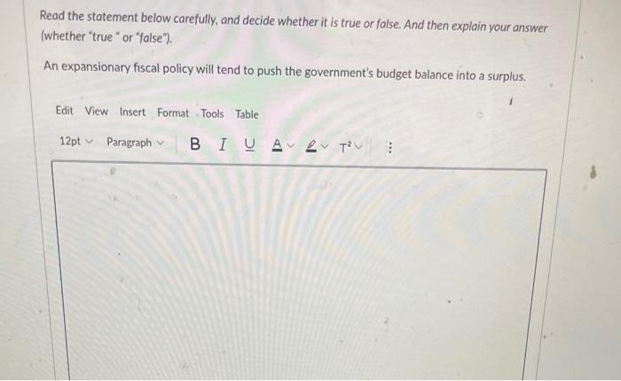 Solved Read the statement below carefully, and decide | Chegg.com