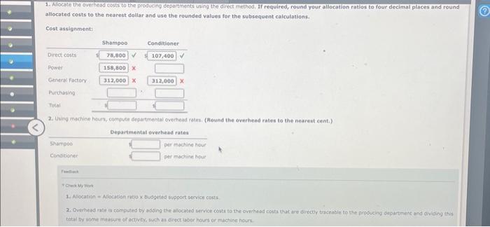 Solved Direct Method and Overhead Rates Jasmine Compary | Chegg.com