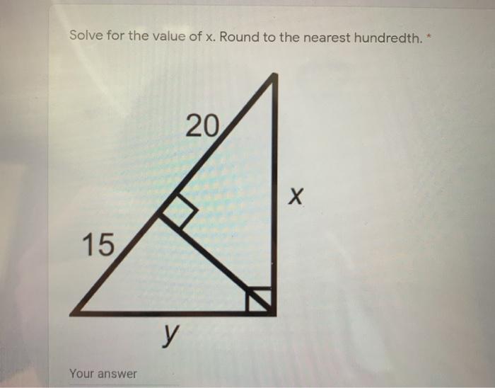 Solved Solve for the value of x. Round to the nearest | Chegg.com