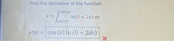 Solved Find The Derivative Of The Function