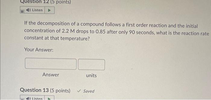 Solved Question 10 ( 5 Points) Consider The Following | Chegg.com