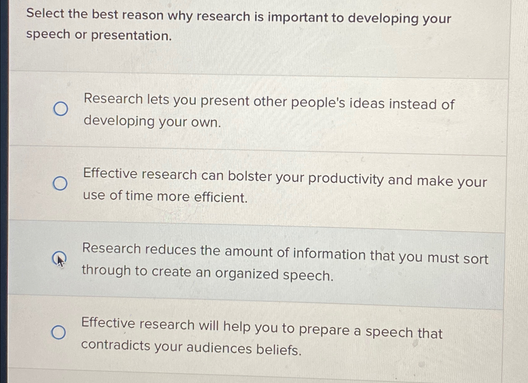 Solved Select the best reason why research is important to | Chegg.com