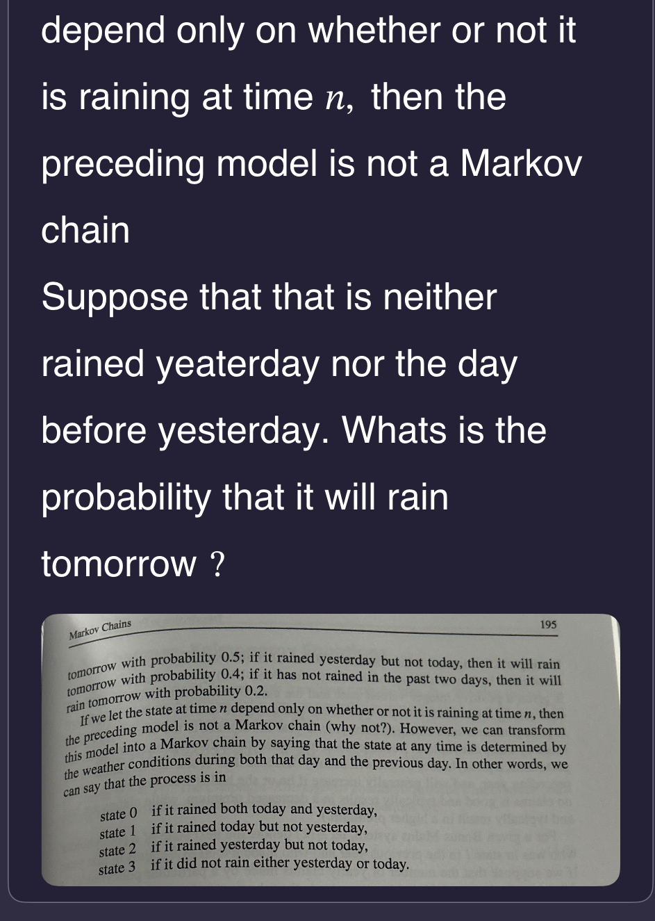 Example 4.4 (Transforming aProcess into a Markov | Chegg.com