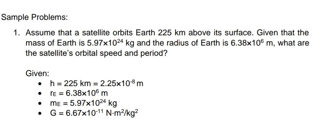 Solved 1. Suppose that the satellite in Sample Problem | Chegg.com