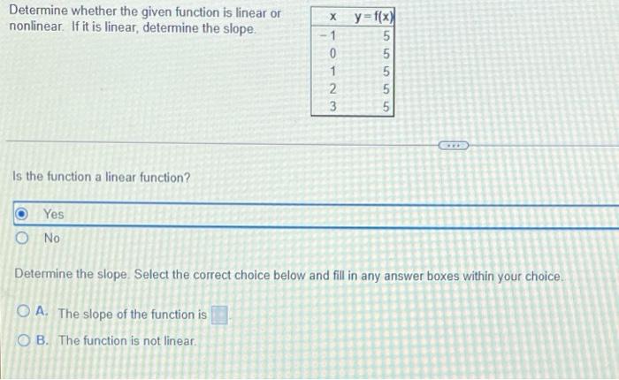 Solved Determine whether the given function is linear or | Chegg.com
