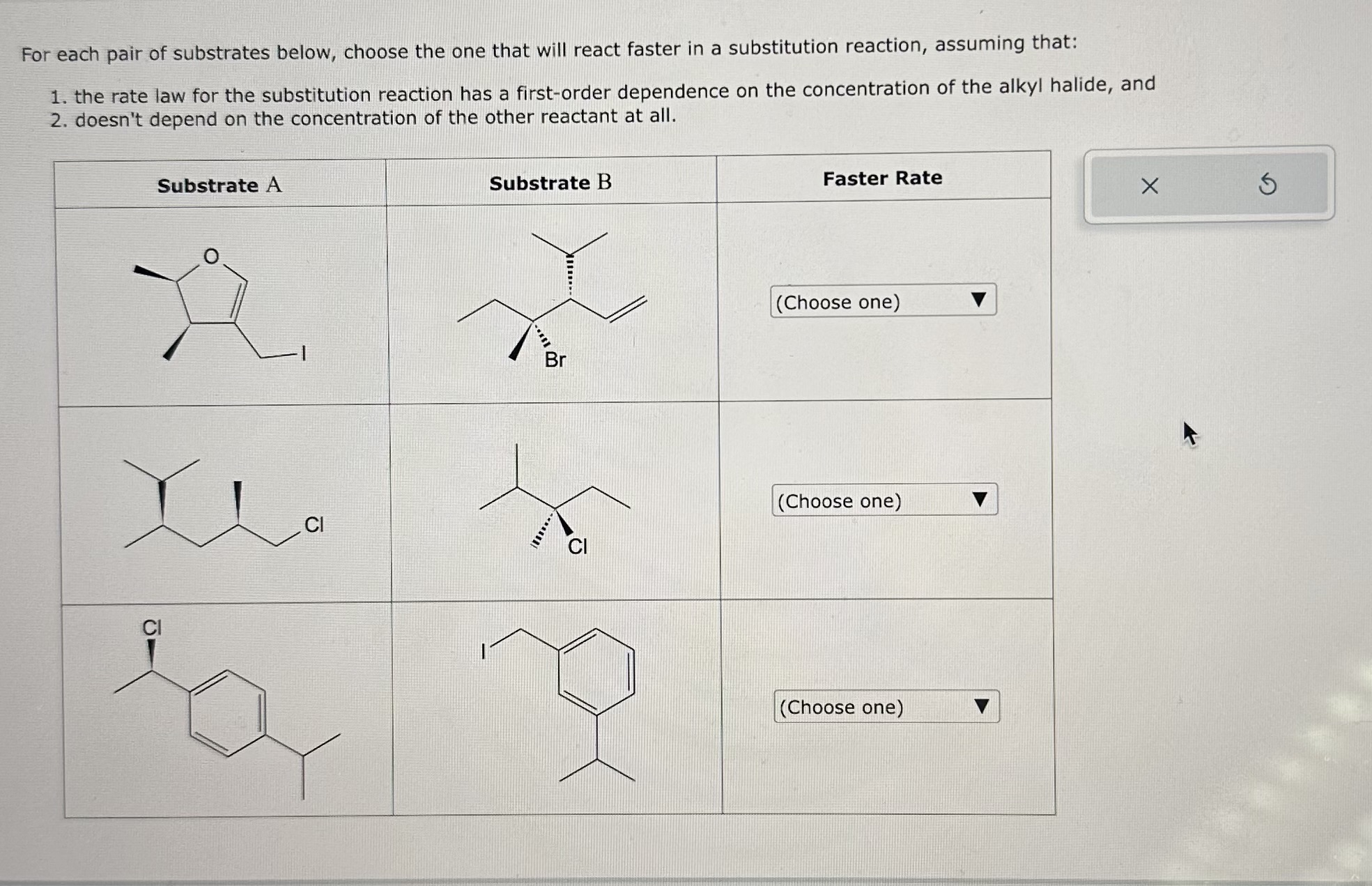 Solved For Each Pair Of Substrates Below, Choose The One | Chegg.com