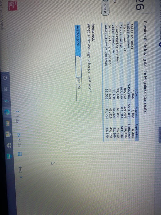 Solved Consider the following data for Magnimus Corporation | Chegg.com