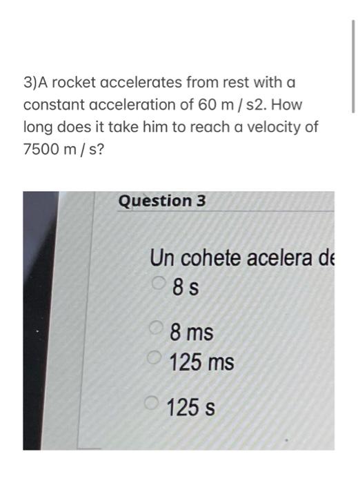 Solved 3) A Rocket Accelerates From Rest With A Constant | Chegg.com