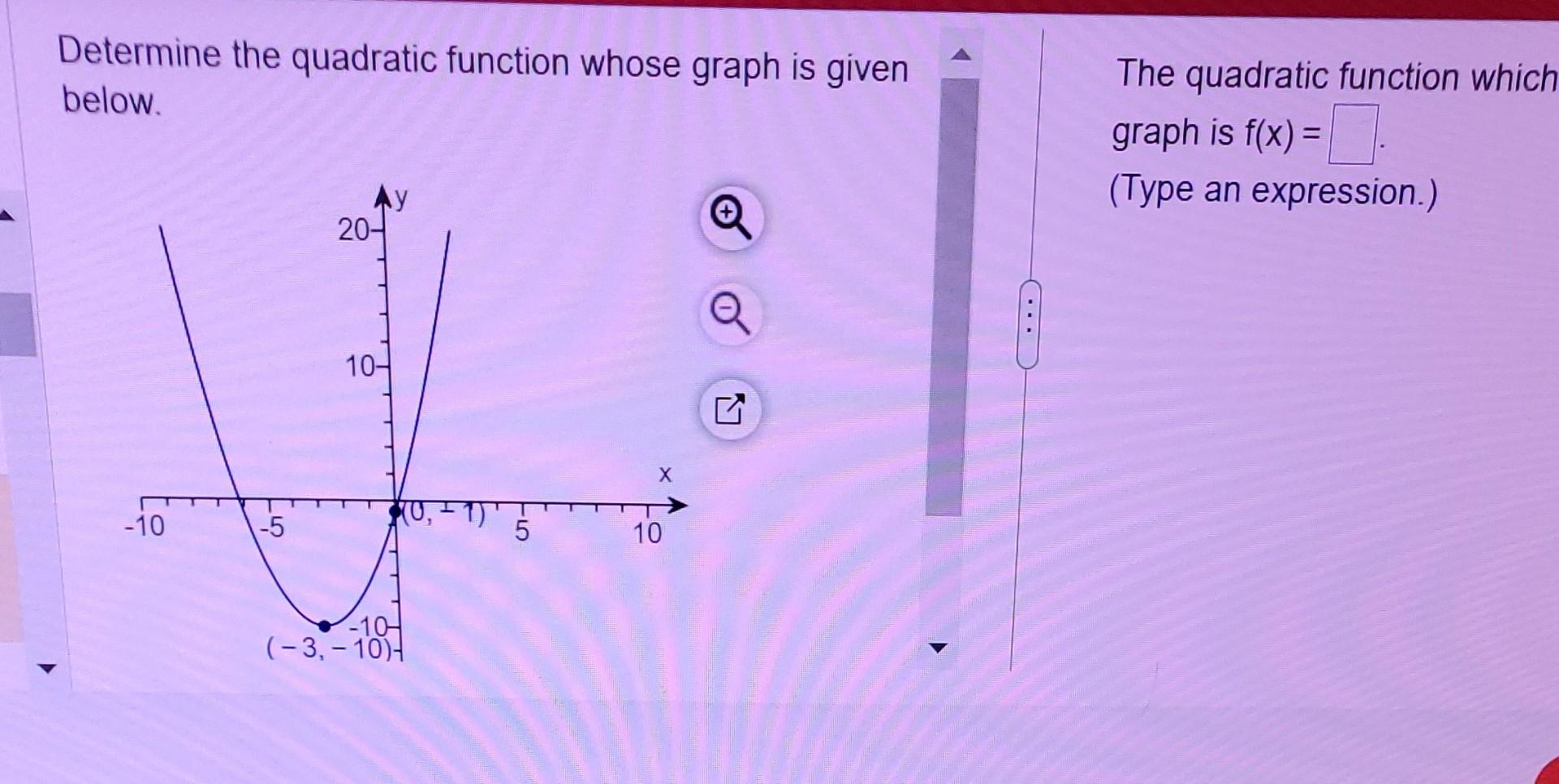 Solved Determine The Quadratic Function Whose Graph Is Given Chegg solved-determine-the-quadratic-function-whose-graph-is-given-chegg