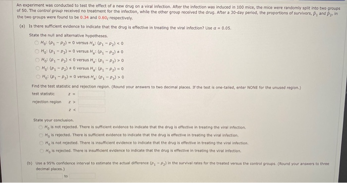 an experiment tests the effect of one