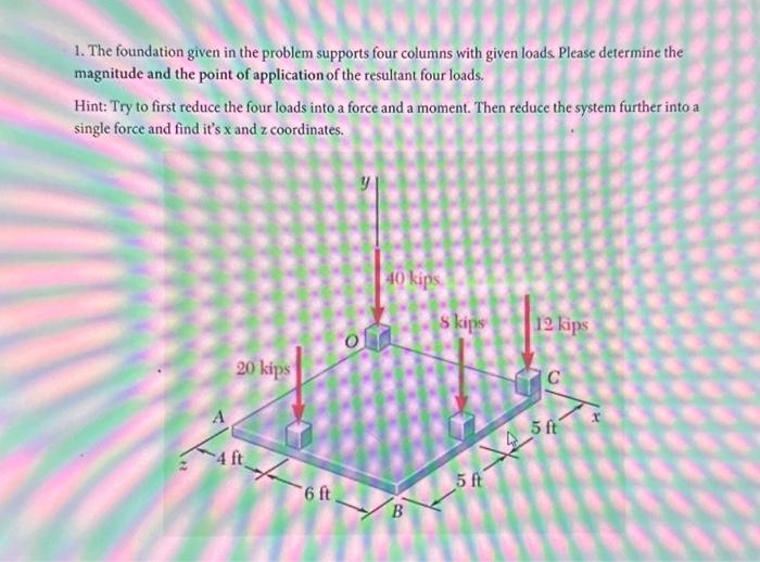 Solved 1. The foundation given in the problem supports four | Chegg.com