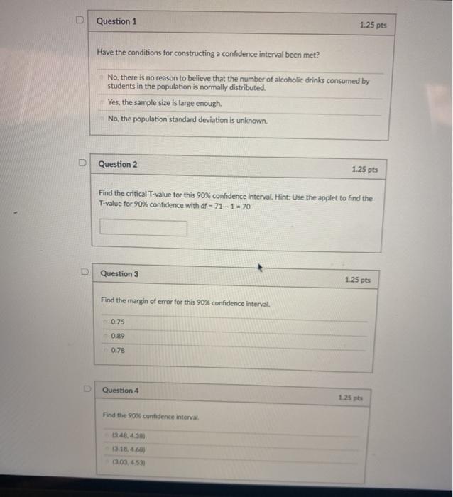 Solved How Much Alcohol Do College Students Drink? According