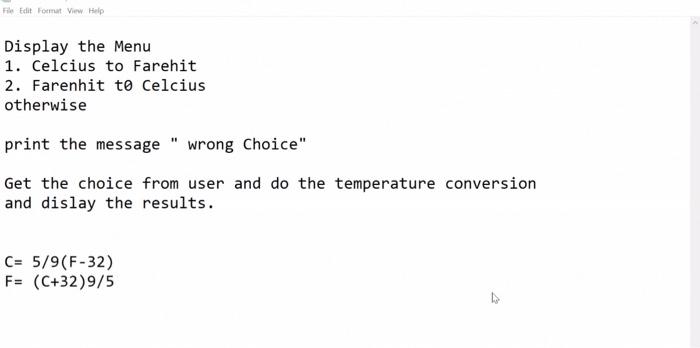 Solved File Edit Format View Help Display the Menu 1. | Chegg.com