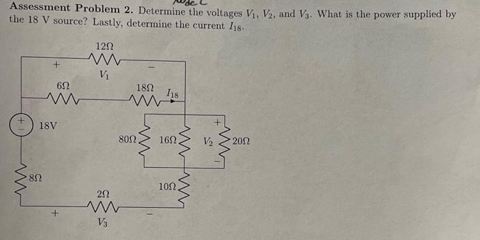 Solved Assessment Problem 2. Determine The Voltages V1, V2, | Chegg.com