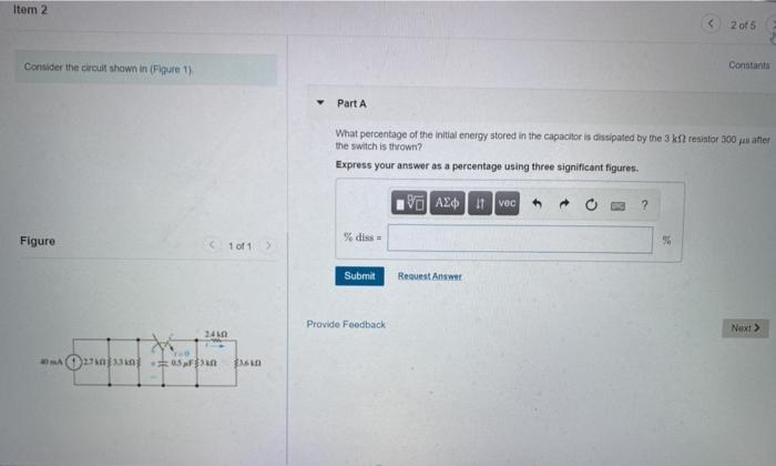 Solved Item 2 2 of 5 Consider the circuit shown in Figure 1) | Chegg.com