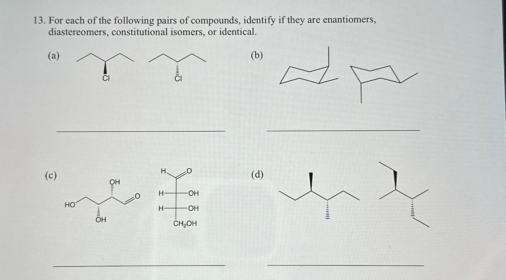 Solved For each of the following pairs of compounds, | Chegg.com