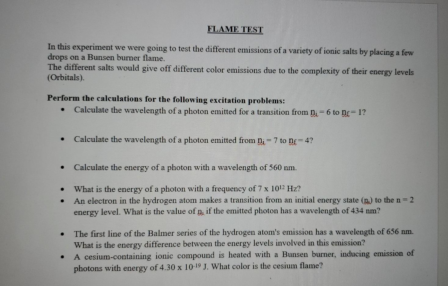 flame test experiment pdf