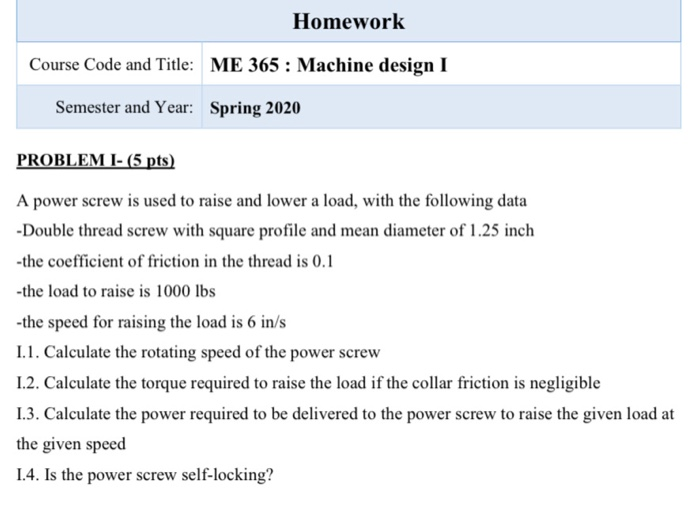 Solved this is a mechine design homework problem that | Chegg.com