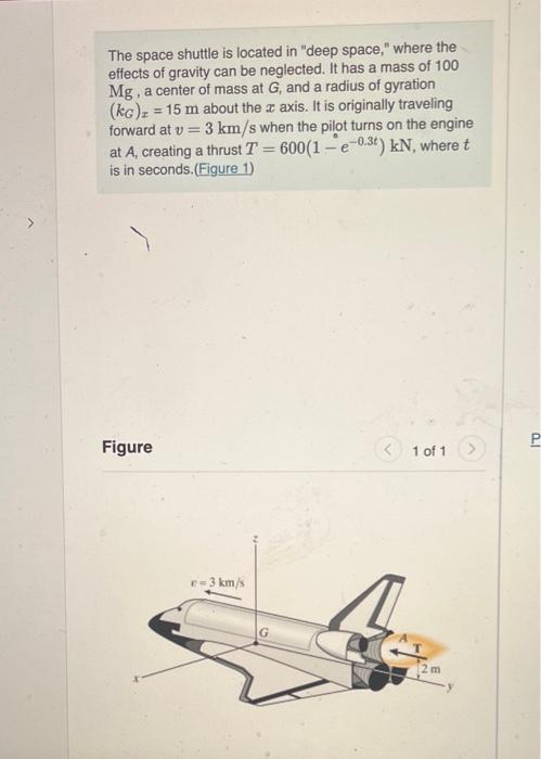 Solved The space shuttle is located in "deep space," where | Chegg.com