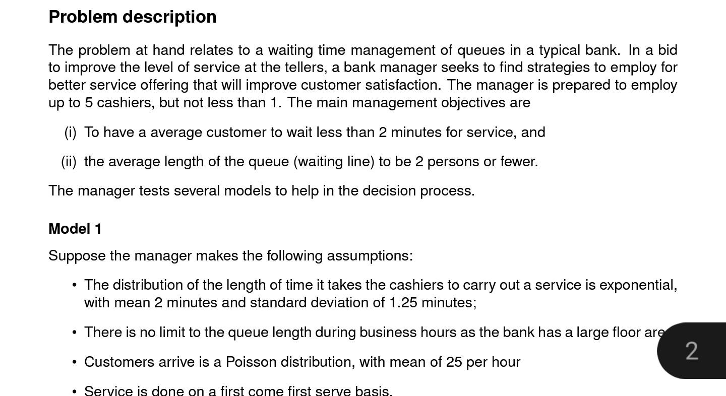 Solved Problem description The problem at hand relates to a | Chegg.com