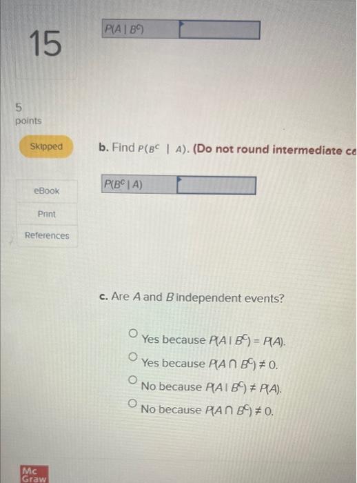 Solved Consider The Following Probabilities: | Chegg.com