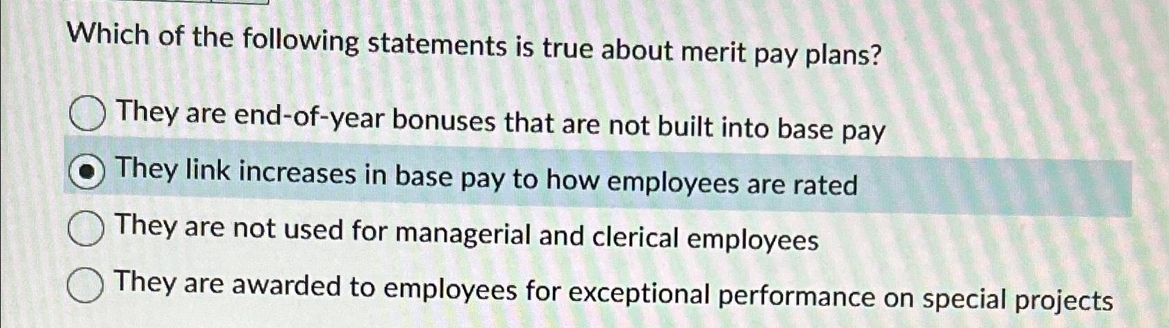 Solved Which of the following statements is true about merit | Chegg.com