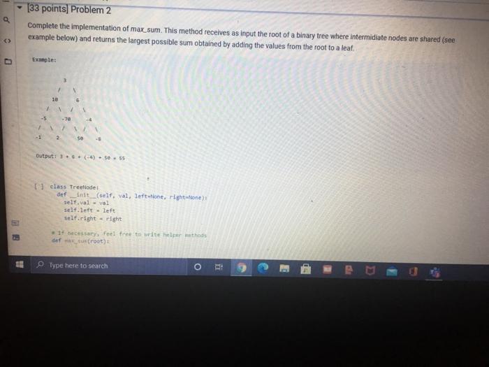 Solved [33 points] Problem 2 Complete the implementation of | Chegg.com