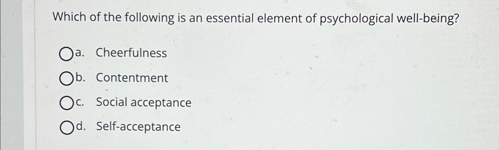 Solved Which of the following is an essential element of | Chegg.com