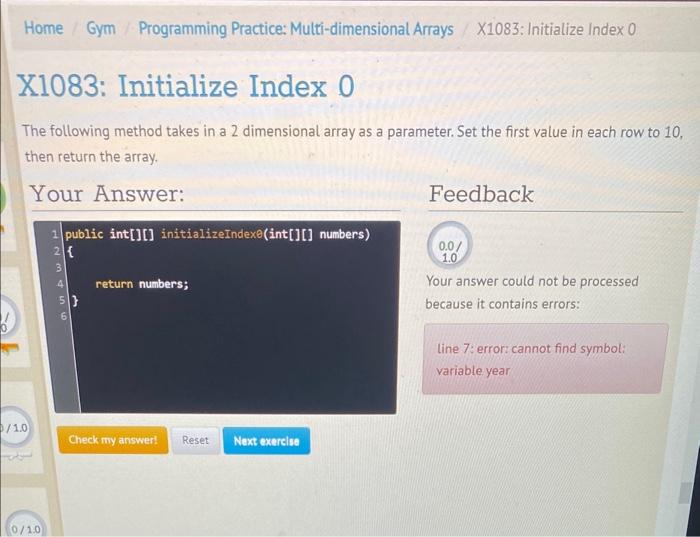 Solved The following method takes in a 2 dimensional array | Chegg.com
