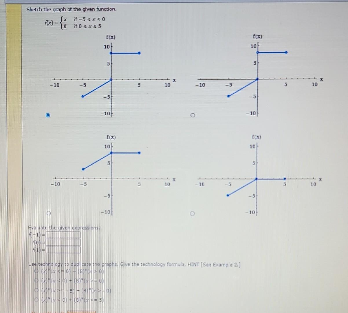 Solved Sketch The Graph Of The Given Function. F(x)={x8 If | Chegg.com