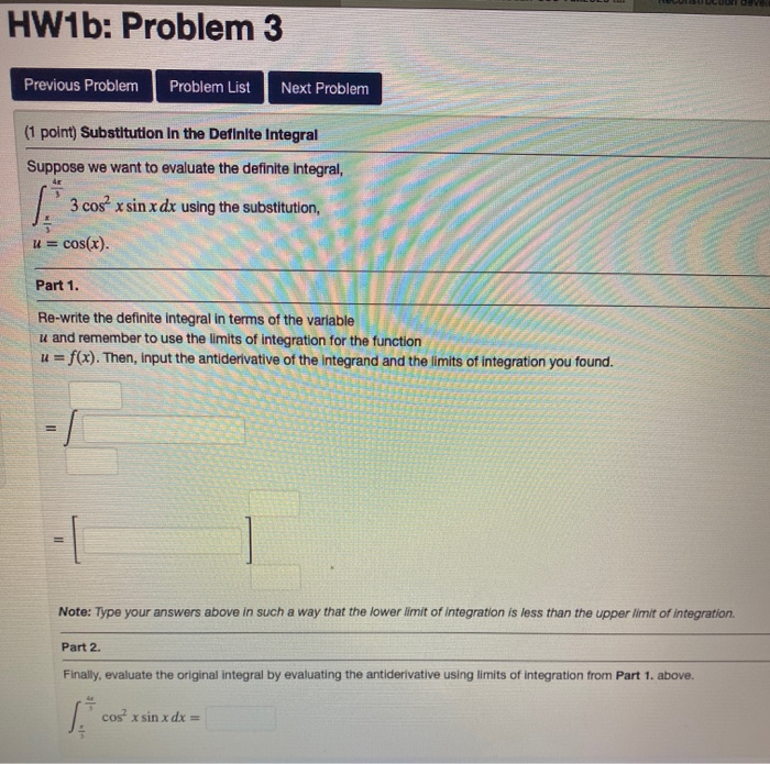 Solved HW1b: Problem 3 Previous Problem Problem List Next | Chegg.com