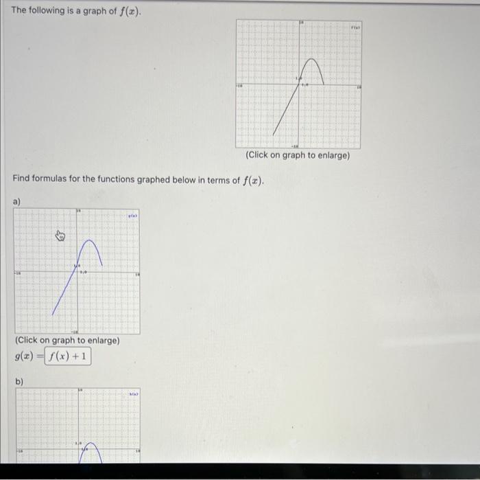 Solved The following is a graph of f(x). Find formulas for | Chegg.com