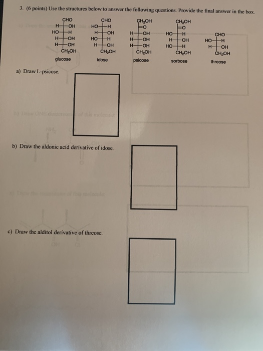 Solved о 3. (6 points) Use the structures below to answer | Chegg.com