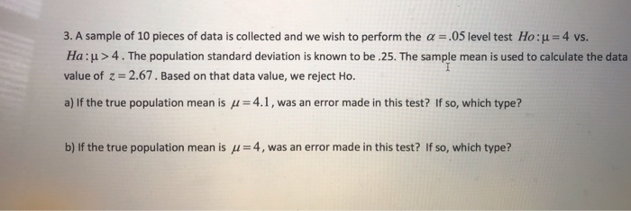 Ten Data Sample Solved 3. A sample of 10 pieces of data is collected and we | Chegg.com