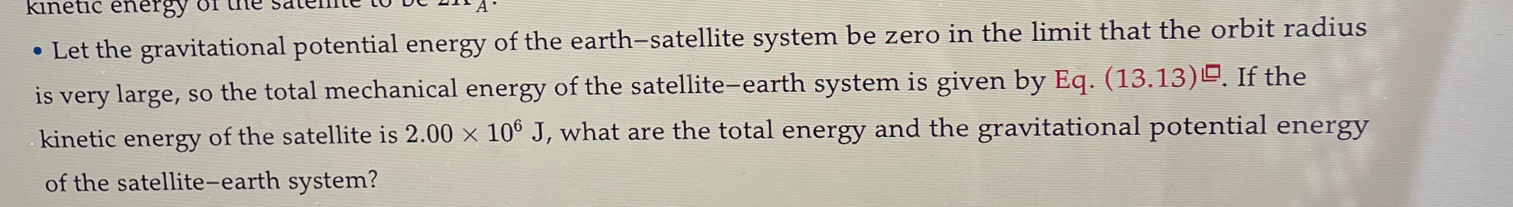 Solved Let the gravitational potential energy of the | Chegg.com
