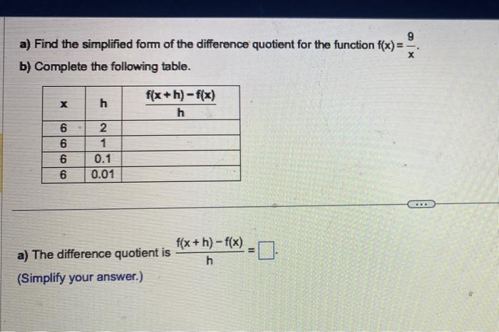 Solved a) Find the simplified form of the difference | Chegg.com