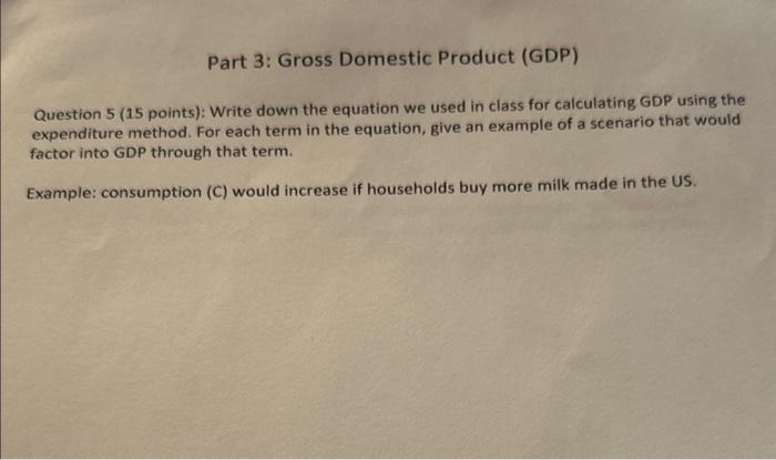 Solved Question 5 (15 points): Write down the equation we | Chegg.com