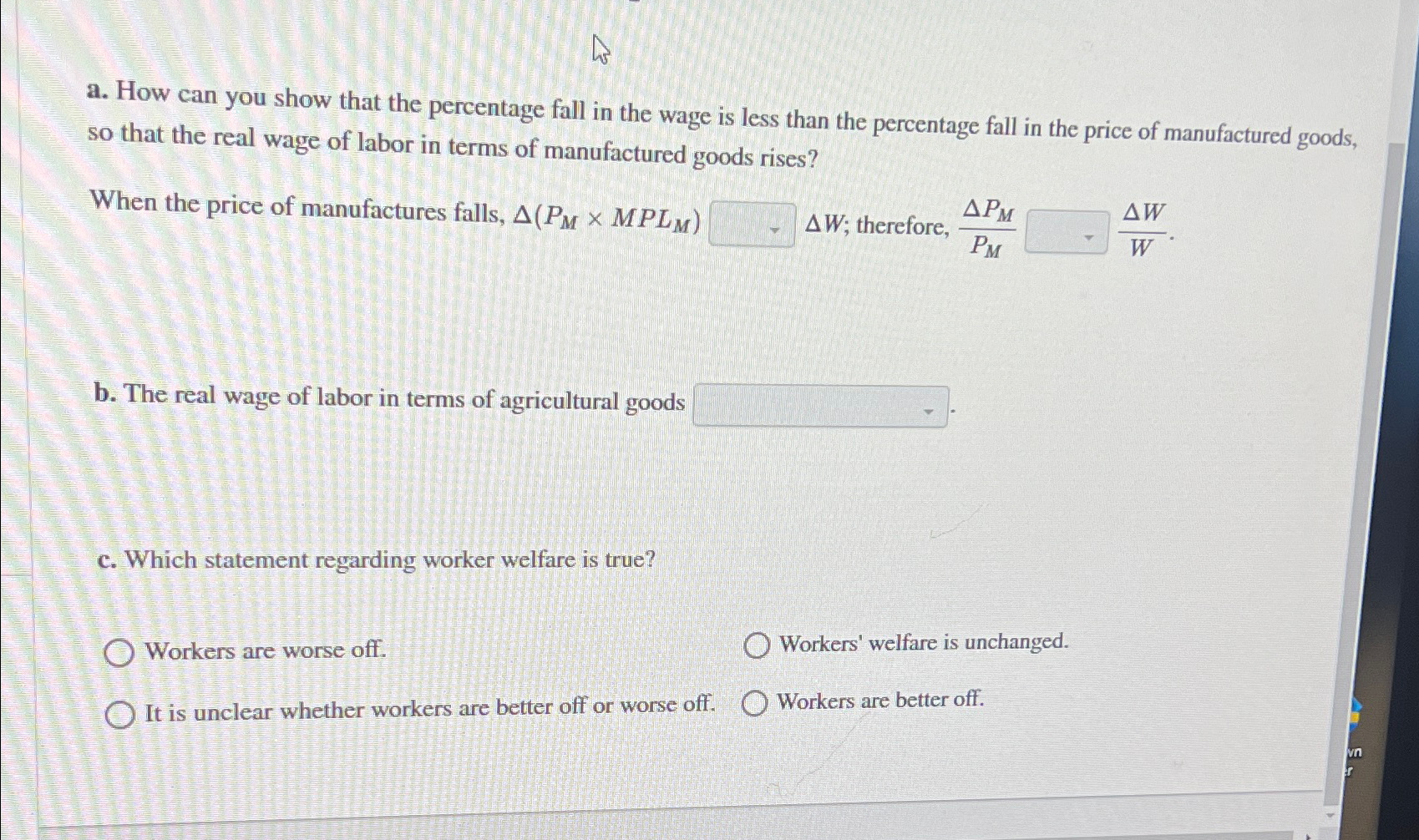 Solved a. ﻿How can you show that the percentage fall in the | Chegg.com