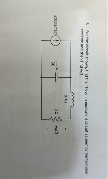 Solved For the circuit shown, find the Thevenin equivalent | Chegg.com