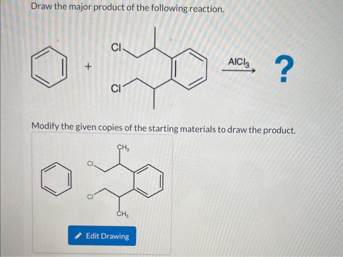 Solved Draw the major product of the following reaction. | Chegg.com